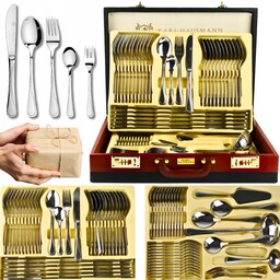 Zestaw Sztućców Sztućce dla 12os Walizka Komplet 72el
