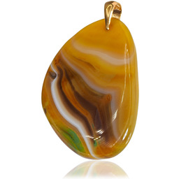 Naturalny Agat Wyjątkowy Wisiorek Złote Srebro Unikat