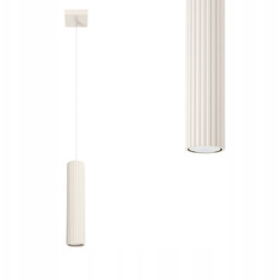 Lampa wisząca beżowa/kremowa Karbon tuba lampa sufitowa karbowana