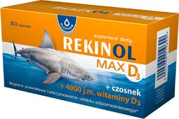 Rekinol Max D3, olej z wątroby rekina, 60