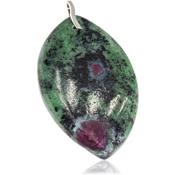 Rubin Zoisyt Przepiękny Duży Wisiorek Srebro 925 Unikat