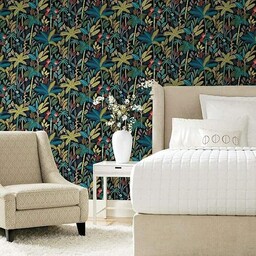 RoomMates RMK11642RL tapeta Tropical Eden, winyl, czarny, niebieski,