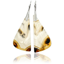 Wyjątkowe Kolczyki Agat Madagaskar Srebro Unikat