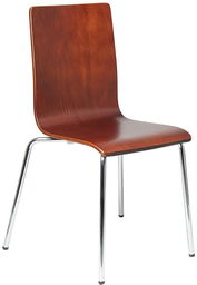 Krzesło ze sklejki w kolorze c. orzech, stelaż