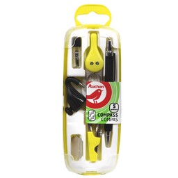 Auchan - Cyrkiel z długopisem, grafitami i akcesoriami