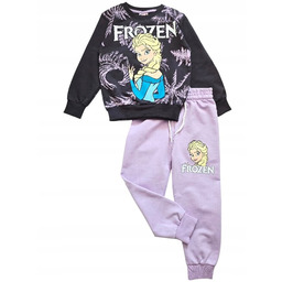 Dres sportowy dziewczęcy 128 bluza spodnie Elsa Anna