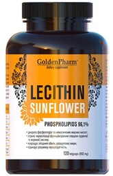 Lecytyna słonecznikowa 562 mg, Goldenpharm, 120 kapsułek