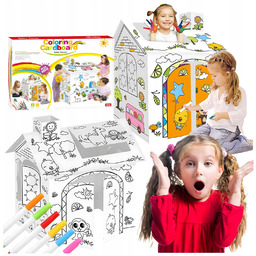 Domek Z Kartonu Tektury Malowania Zestaw Artystyczny Kartonowy