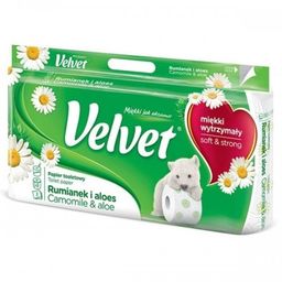 Papier toaletowy celuloza biały 3-warstwowy VELVET rumiankowy +