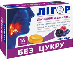 Pastylki na gardło o smaku dzikich jagód, Ligor,