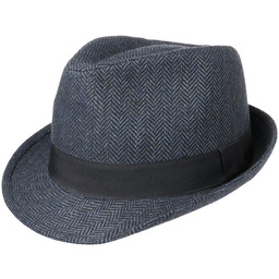 Kapelusz Classic Jodełka Trilby by Lipodo, czarno-niebieski, L