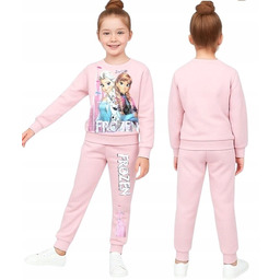 Dres sportowy dziewczęcy 128 bluza spodnie Elsa Anna