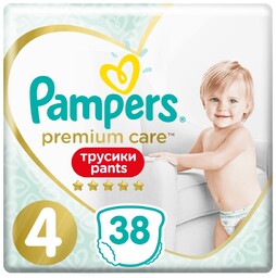 Pampers Premium Care Pieluchomajtki, rozmiar 4, 38 pieluszek,