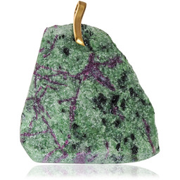 Rubin Zoisyt Przepiękny Duży Wisiorek Złote Srebro 925