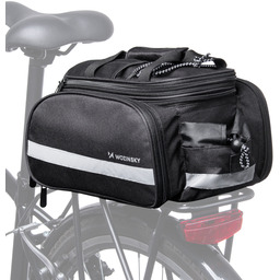 Torba rowerowa na bagażnik z kieszeniami paskiem ramię