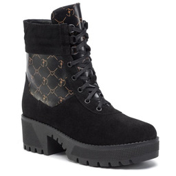 Eva Minge Botki Damskie Skórzane Czarne 37 0hx