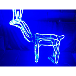 Duży Renifer Błękitny Z Węża Neon Led 3D