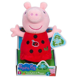 Świnka Peppa, maskotka pluszowa w sukieneczce z biedronką,