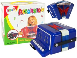 Akordeon dla dzieci, mały muzyk, niebieski, LeanToys