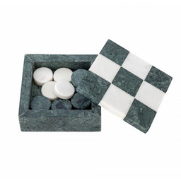 Bloomingville ASKE Marmurowy Zestaw do Gry w Kółko