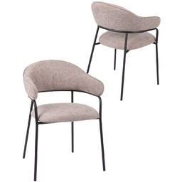 Krzesło do jadalni z podłokietnikami Bianca, szare