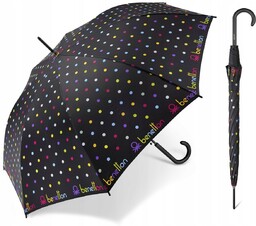 Parasol Parasolka Damska Męska Benetton Długa Kropki Automatyczna