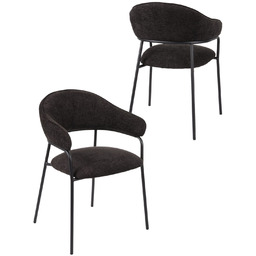 Krzesło do jadalni z podłokietnikami Bianca, czarne