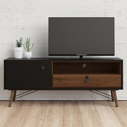 Szafka RTV czarna / orzech mat 150 cm