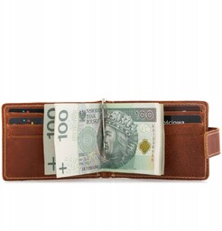 Wąski Portfel z Klipsem na Banknoty Męski Gruba
