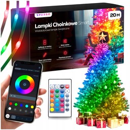 Lampki Choinkowe Led Kolorowe Flash wiele trybów Aplikacja