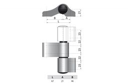 Zawias WALA WX 80104572 3-skrzydełkowy niesymetryczny L=67 brązowy