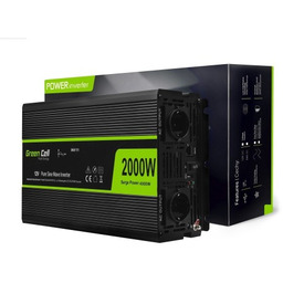 GREEN CELL PRZETWORNICA INV11 12V-230V 2000W/4000W CZYSTA SINUSOIDA