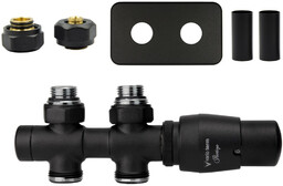 Zawór termostatyczny prosty 50mm TWINS czarny strukturalny Pex