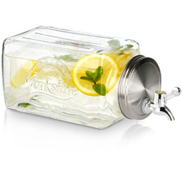 Słój do napojów z kranikiem szklany do lodówki