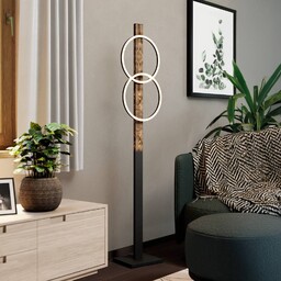 EGLO Lampa stojąca Boyal, ciemne drewno, salon /
