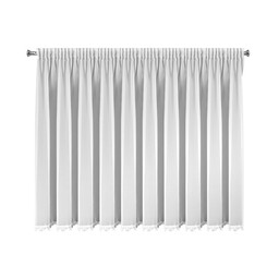 Eurofirany Firana 400x145 Lili biała zdobiona obszywką