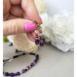 Pakamera Kolczyki na sztyftach z Ametystem i Cytrynem