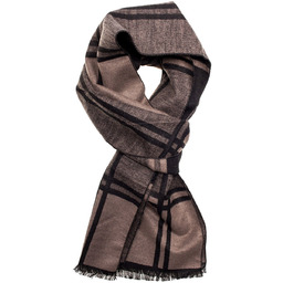 Szalik męski w kratę brązowy Recea