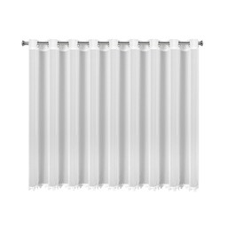 Eurofirany Firana 400x140 Lili biała zdobiona obszywką