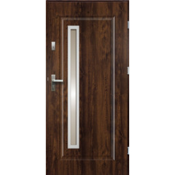 Drzwi zewnętrzne DEDAL stopsol inox orzech 90 lewe