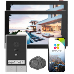 Wideodomofon Wifi Dwurodzinny Ezviz HP7 Kit 2XMONITOR Czytnik