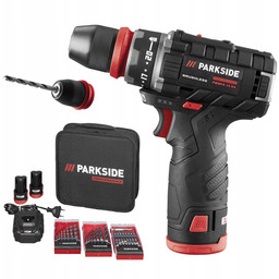 Wiertarko Wkrętarka Parkside Performance 12V Zestaw Walizka Bity