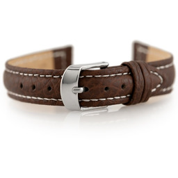 Pasek skórzany do zegarka W71 - ciemny brąz