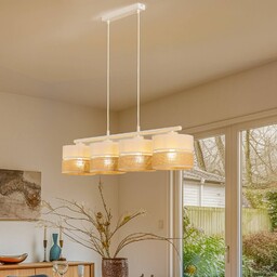 Lampa wisząca Linobianco TK Lighting, możliwość ściemniania, biały