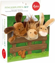 sigikid 43015 zestaw lalek na palec, brązowy/beżowy/ogród