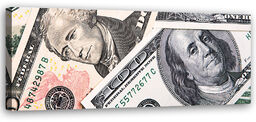 Obraz na płótnie, Zielone banknoty 90x30