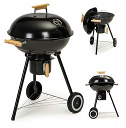 Grill Ogrodowy Okrągły Z Pokrywą Na Kółkach Ruszt