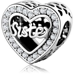Rodowany srebrny charms do pandora serce heart siostra