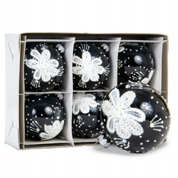 Szklane Bombki Ręcznie Robione 6szt. Czarne 10cm