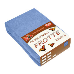 KARO Prześcieradło frotte z gumką 120x200 niebieskie 038